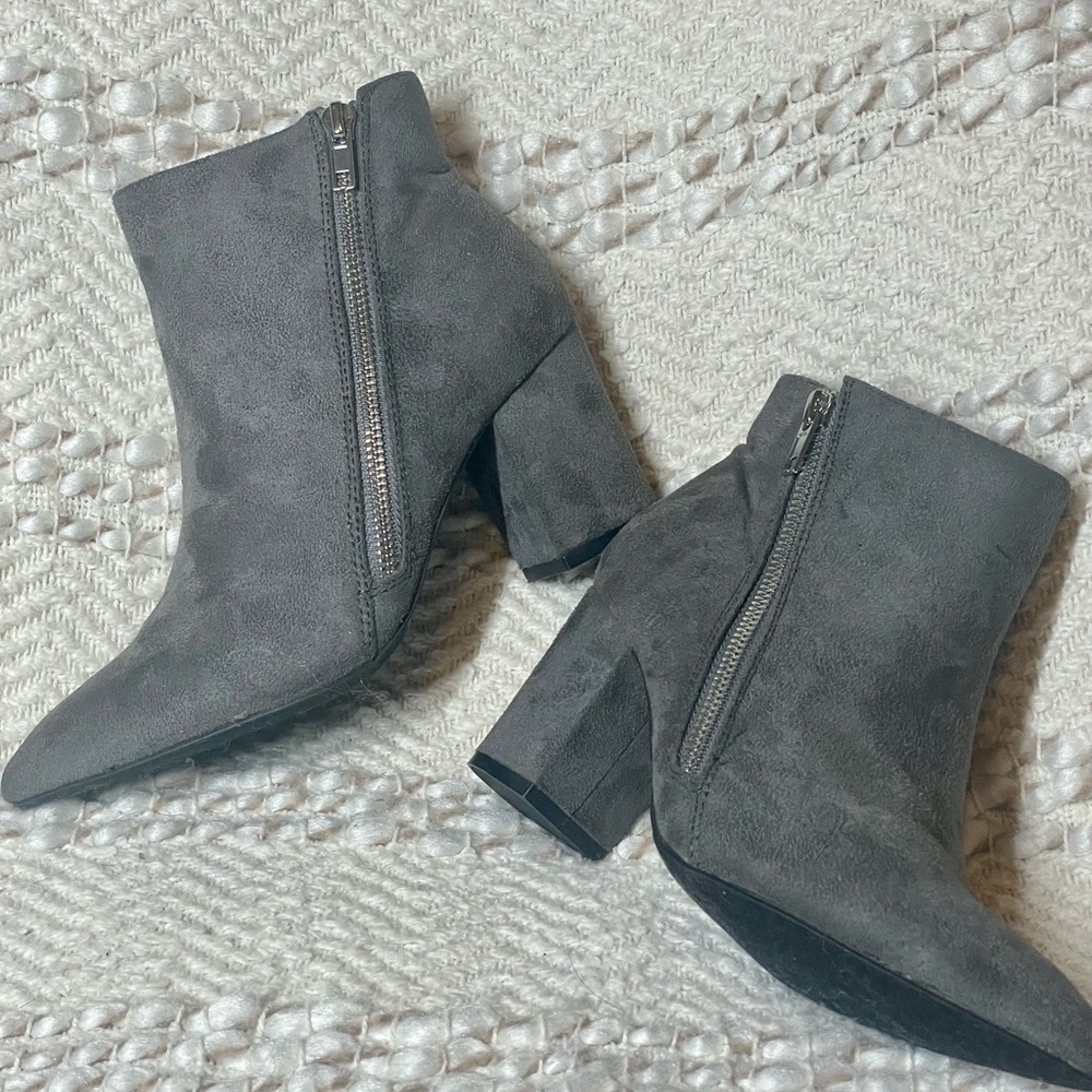Gray Suede Booties